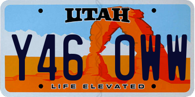 UT license plate Y460WW
