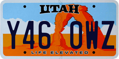 UT license plate Y460WZ