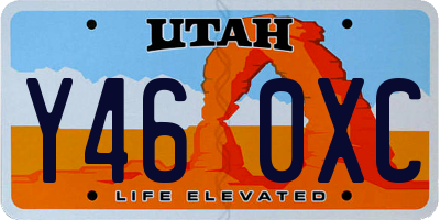 UT license plate Y460XC