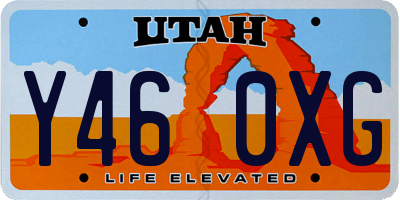 UT license plate Y460XG