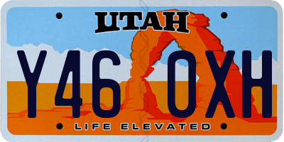 UT license plate Y460XH
