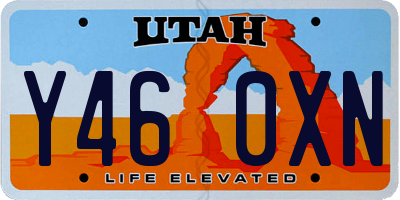 UT license plate Y460XN