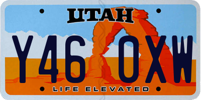 UT license plate Y460XW