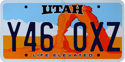 UT license plate Y460XZ