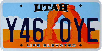UT license plate Y460YE