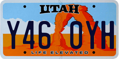 UT license plate Y460YH
