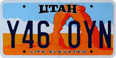 UT license plate Y460YN
