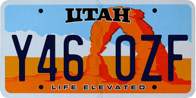 UT license plate Y460ZF