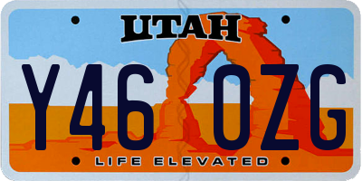 UT license plate Y460ZG