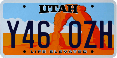 UT license plate Y460ZH