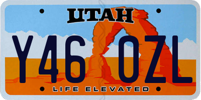 UT license plate Y460ZL
