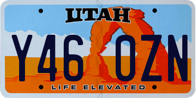 UT license plate Y460ZN