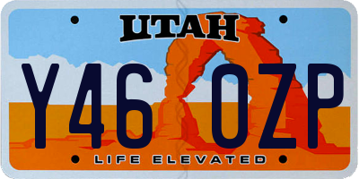 UT license plate Y460ZP