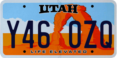 UT license plate Y460ZQ