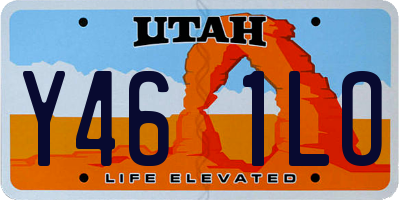 UT license plate Y461LO