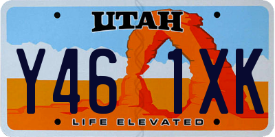 UT license plate Y461XK