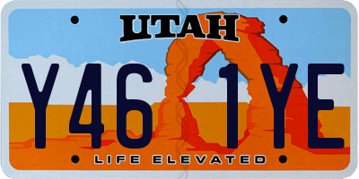 UT license plate Y461YE