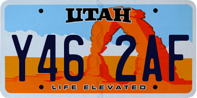 UT license plate Y462AF