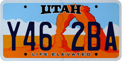 UT license plate Y462BA
