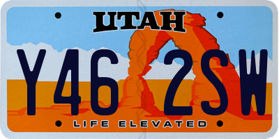 UT license plate Y462SW
