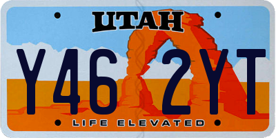 UT license plate Y462YT