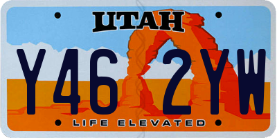 UT license plate Y462YW