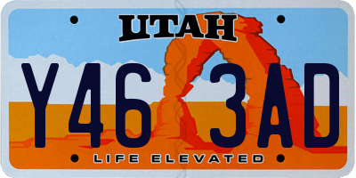 UT license plate Y463AD
