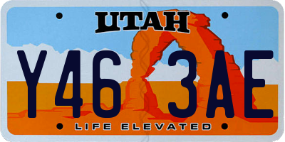 UT license plate Y463AE