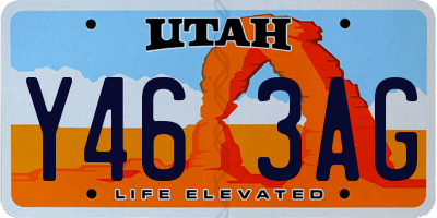 UT license plate Y463AG