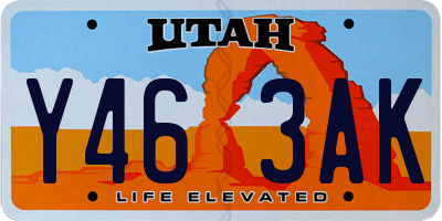 UT license plate Y463AK