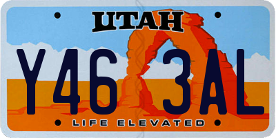 UT license plate Y463AL
