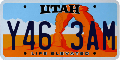 UT license plate Y463AM