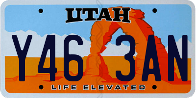 UT license plate Y463AN