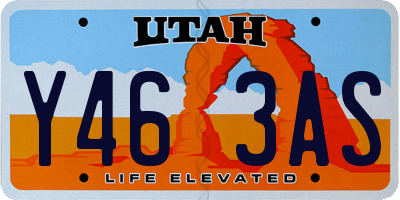 UT license plate Y463AS