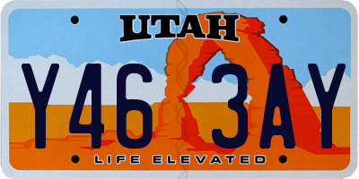 UT license plate Y463AY