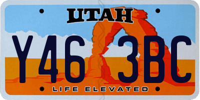 UT license plate Y463BC