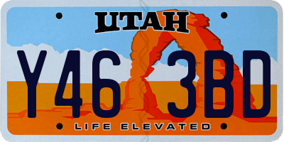 UT license plate Y463BD