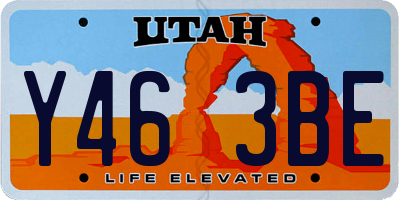 UT license plate Y463BE