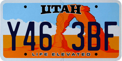 UT license plate Y463BF