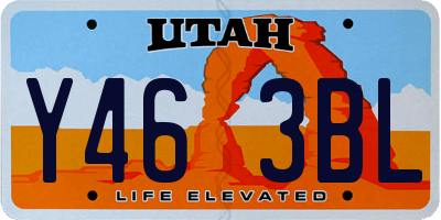 UT license plate Y463BL