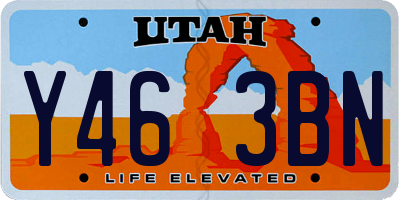UT license plate Y463BN