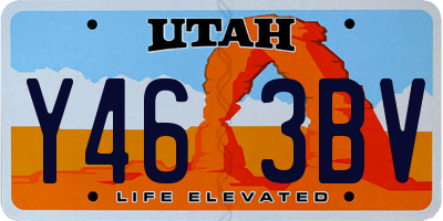 UT license plate Y463BV