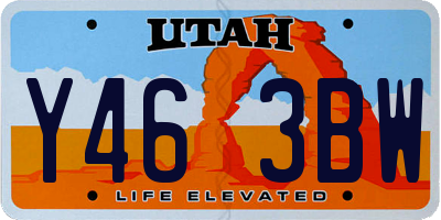UT license plate Y463BW
