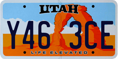 UT license plate Y463CE