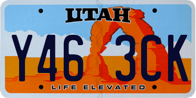 UT license plate Y463CK