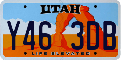 UT license plate Y463DB
