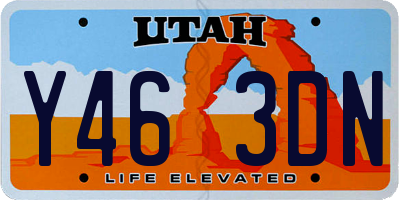 UT license plate Y463DN