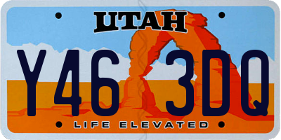 UT license plate Y463DQ