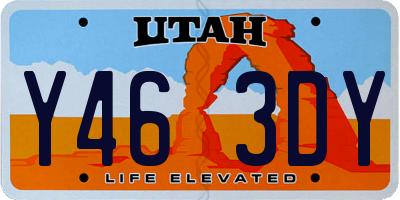 UT license plate Y463DY
