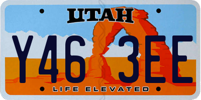 UT license plate Y463EE